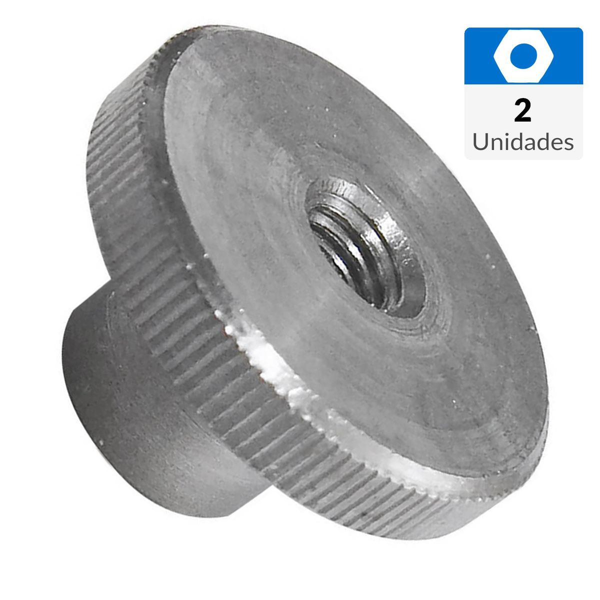 MAMUT - Tuerca cilíndrica con cuello ruleteado acero inoxidable M8 2 und