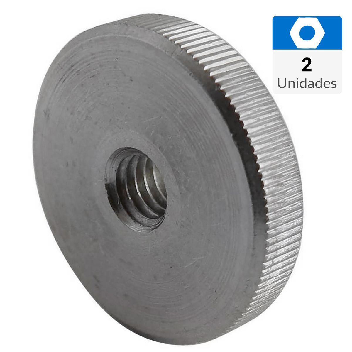 MAMUT - Tuerca cilindrica ruleteada sin cuello acero inoxid. M8 2 unid