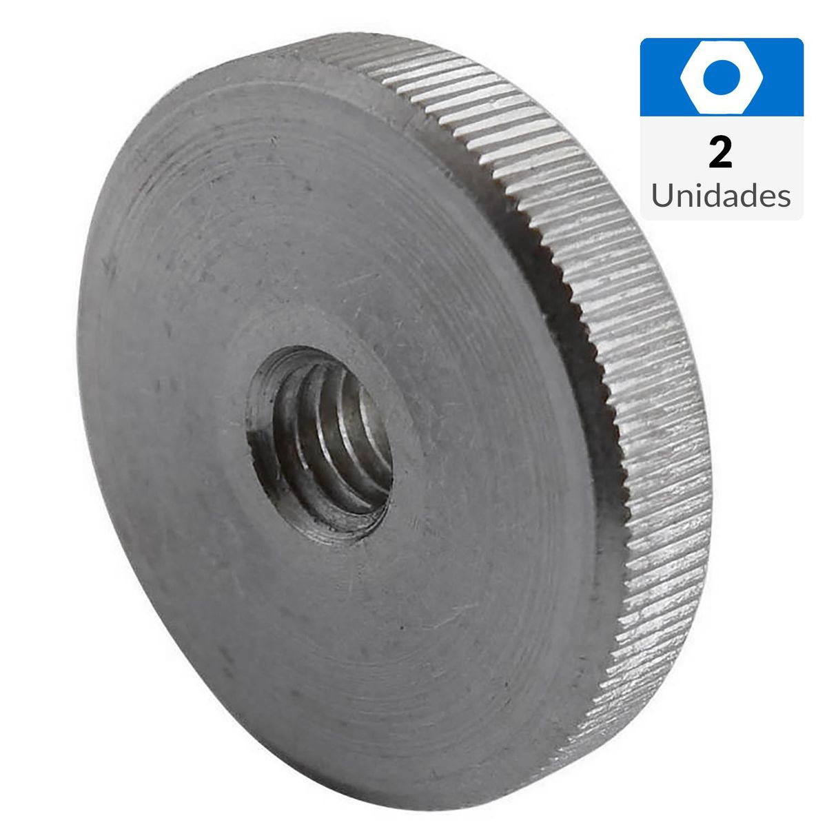 MAMUT - Tuerca cilindrica ruleteada sin cuello acero inoxid. M5 2 unid
