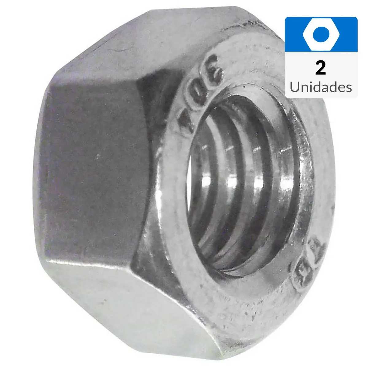 MAMUT - Tuerca hexagonal métrica acero inoxidable M10 2 unid