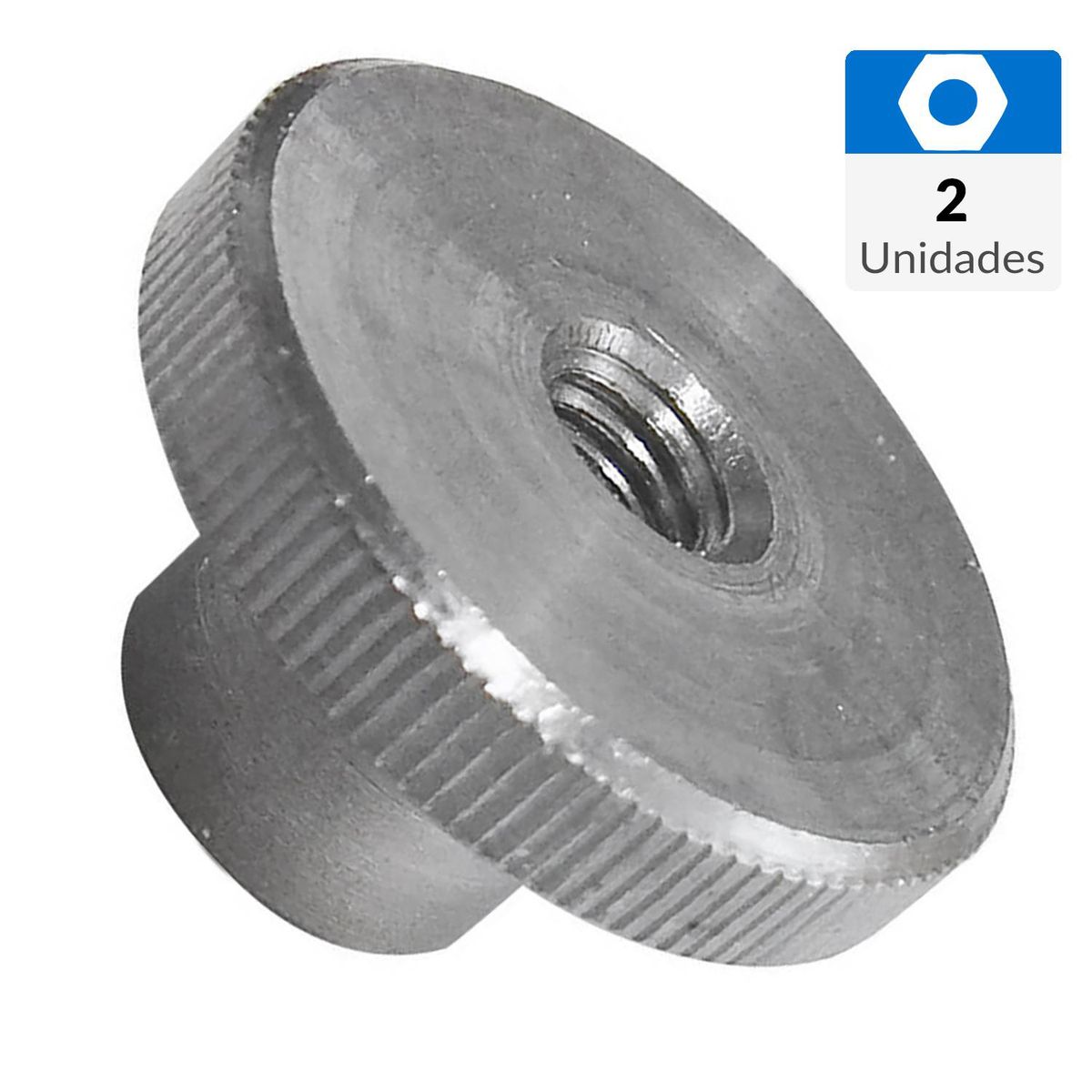 MAMUT - Tuerca cilíndrica con cuello ruleteado acero inoxidable M5 2 unid