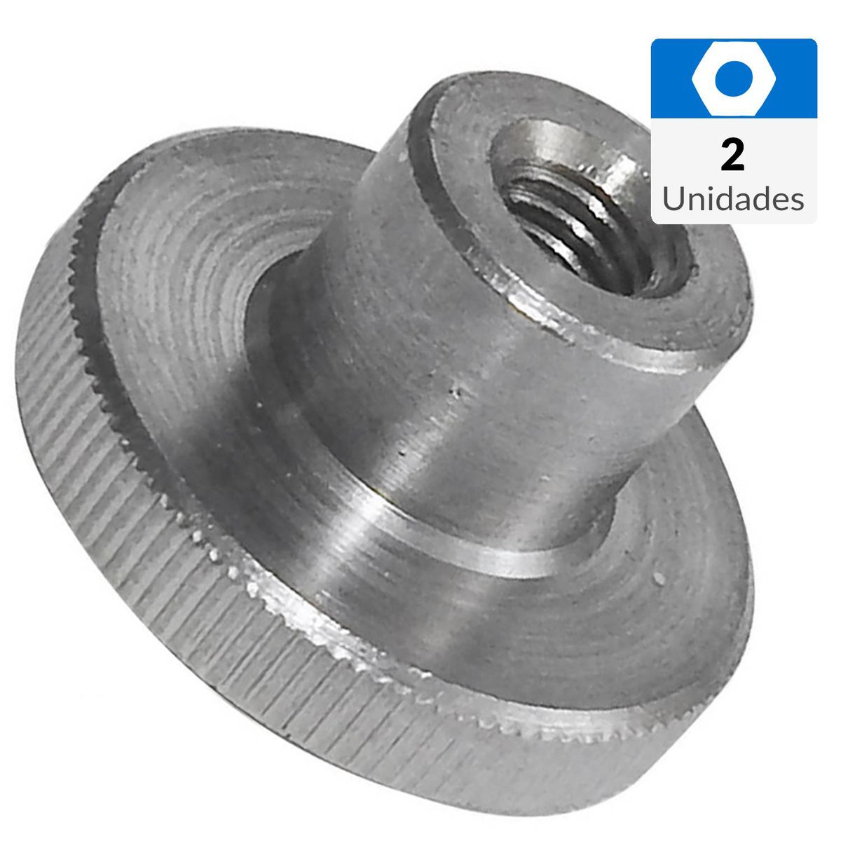 MAMUT - Tuerca cilíndrica con cuello ruleteado acero inoxidable M6 2 unid