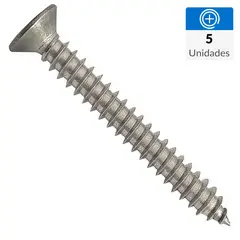 MAMUT - Tornillo Roscalata Cabeza Plana Metal 1/4 " 5.5 mm 5 Unidades