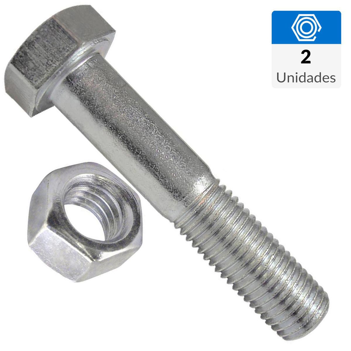 MAMUT - Perno hexagonal ac. inoxidable unc c/tuerca 1/4 x 2 1/2 2 unid