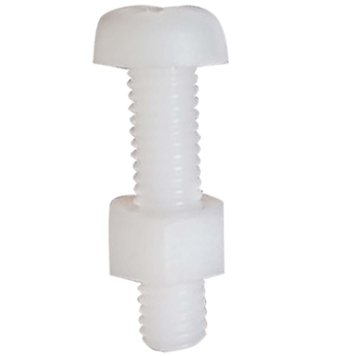 MAMUT - Perno cabeza pan phillip de nylon con tuerca M5 x 10 mm 2 unid