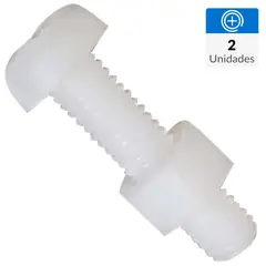 MAMUT - Perno cabeza pan phillip de nylon con tuerca M5 x 20 mm 2 unid