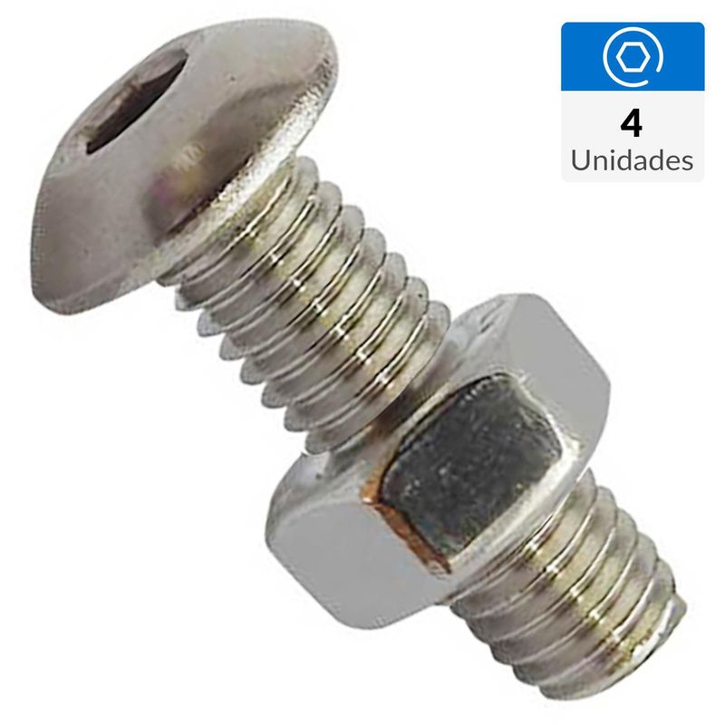 MAMUT - Perno cabeza boton acero inoxidable c/tuerca M3 x 6 mm  4 unid