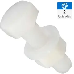 MAMUT - Perno hexagonal de nylon con tuerca y golilla M8 x 30 mm 2 unid