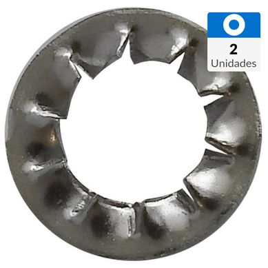 Golilla estrella exterior acero inoxidable M8 2 unid