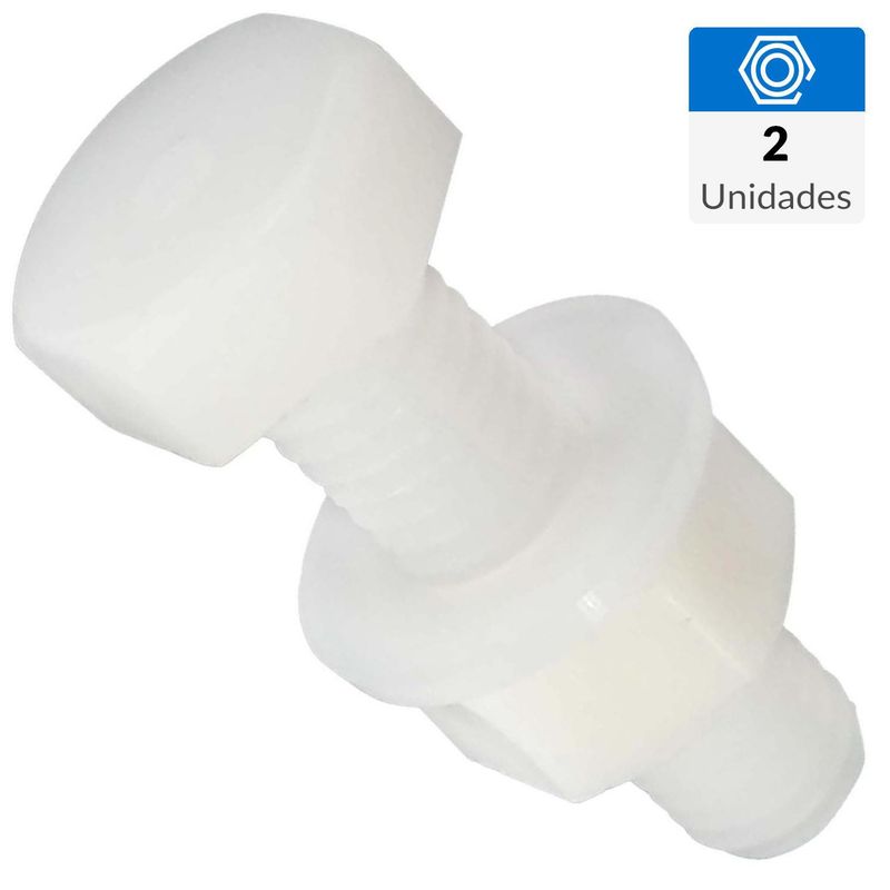 MAMUT - Perno hexagonal de nylon con tuerca y golilla M5 x 30 mm 2 unid