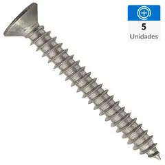 MAMUT - Tornillo Roscalata Cabeza Plana Metal 3/4 " 2.8 mm 5 Unidades