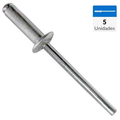 Remache tipo pop aluminio M6.4 x 12 mm 5 unid