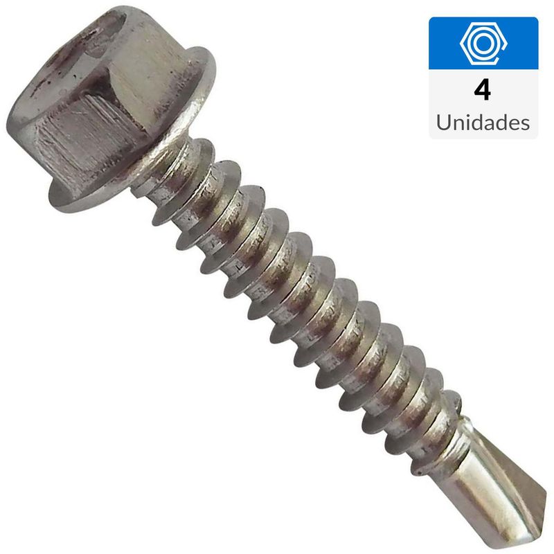 MAMUT - Tornillo Tirafondo Cabeza Hexagonal Metal 2 " 5.50 mm 4 Unidades