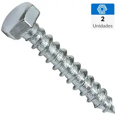 MAMUT - Tornillo Tirafondo Cabeza Hexagonal Madera 50 mm 6 mm 2 Unidades