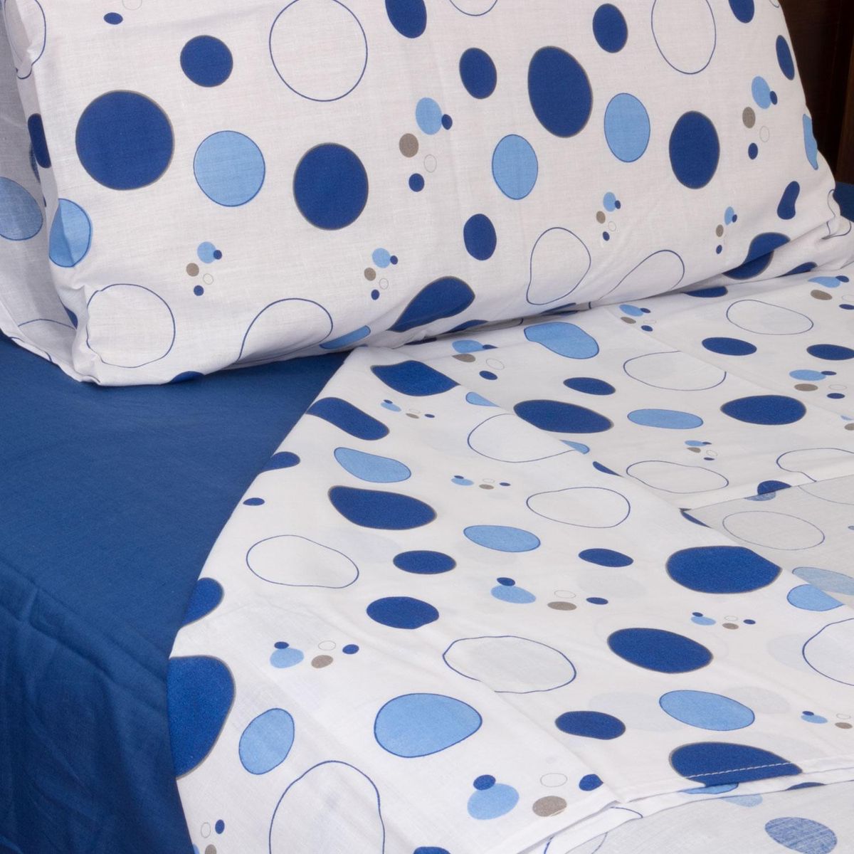 MASEL - Juego de Sábanas Burbujas Azul