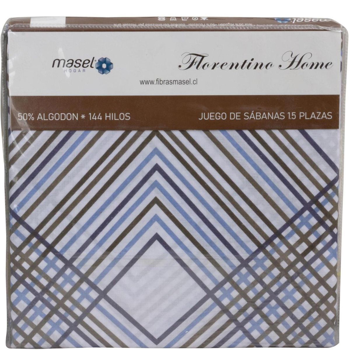 MASEL - Juego de Sábanas Line Taupé