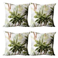 Set De 4 Cojínes Lona Estampado verde 50x50 cm