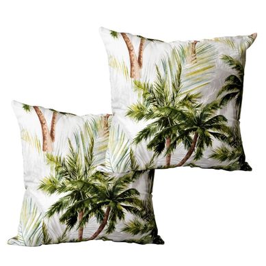 Set De 2 Cojnes Lona Estampado 50x50 cm Verde