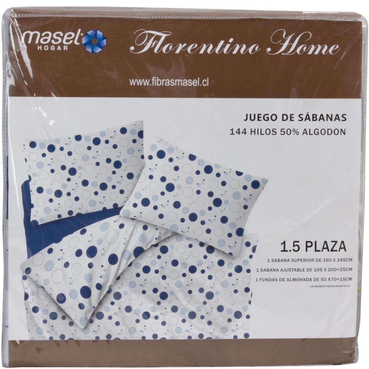 MASEL - Juego de Sábanas Círculos Gris