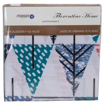 Imagen 2 del producto Juego de Sábanas Pinos Turquesa