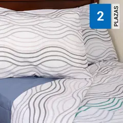 MASEL - Juego de Sábanas Ondas Azul