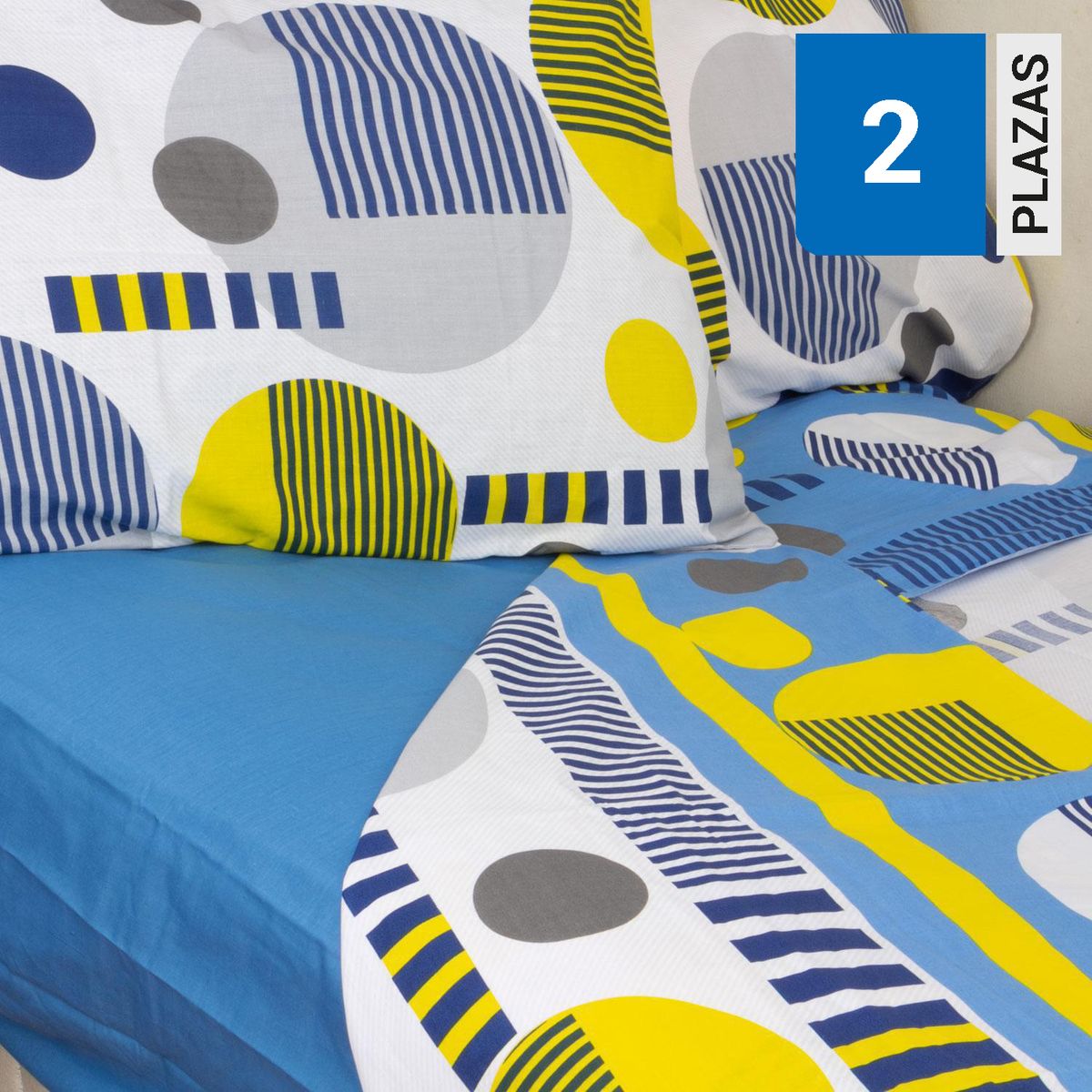 MASEL - Juego de Sábanas Pacman Azul