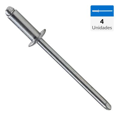 Remache tipo pop vstago y cuerpo ac. inox. M4.8 x 14 mm 4 unid