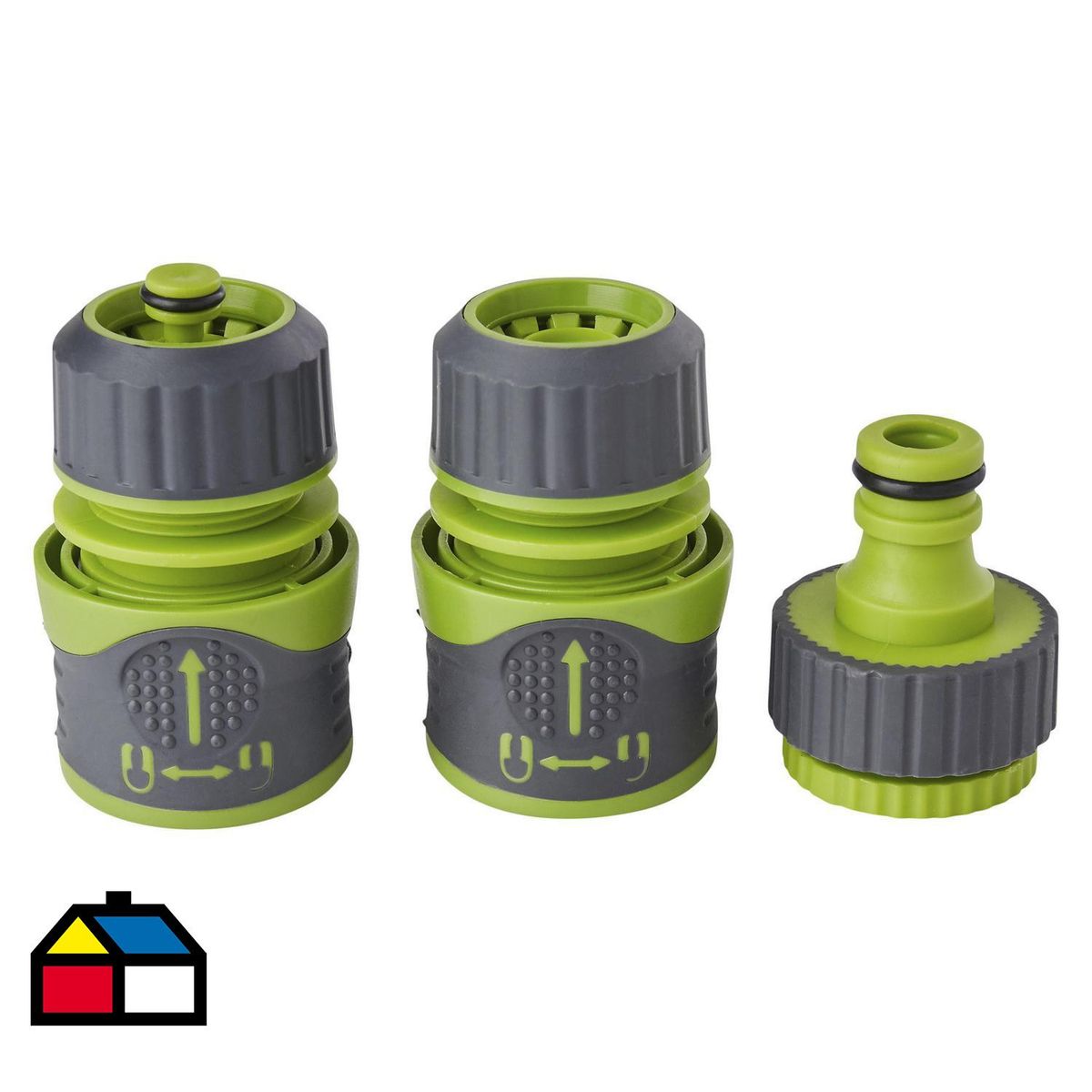 GROUW - Juego conexión manguera 1/2" incluye 3 piezas