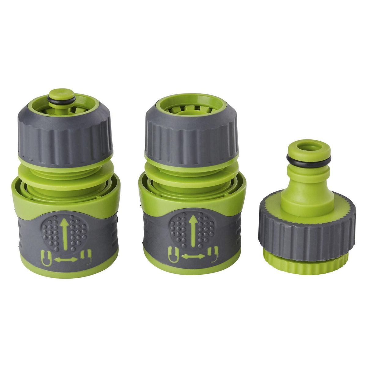 GROUW - Juego conexión manguera 1/2" incluye 3 piezas