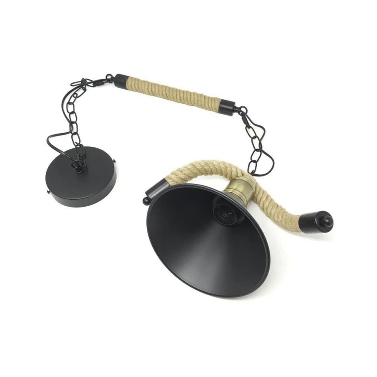 HB LEDS - Lámpara Colgante Vintage Metal Negro