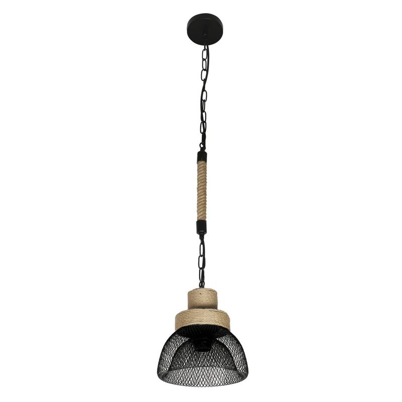 HB LEDS - Lámpara Colgante Decorativa Rústica Cadena Metal Negro 20 cm