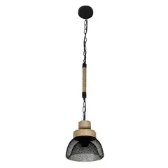 HB LEDS - Lámpara Colgante Decorativa Rústica Cadena Metal Negro 20 cm