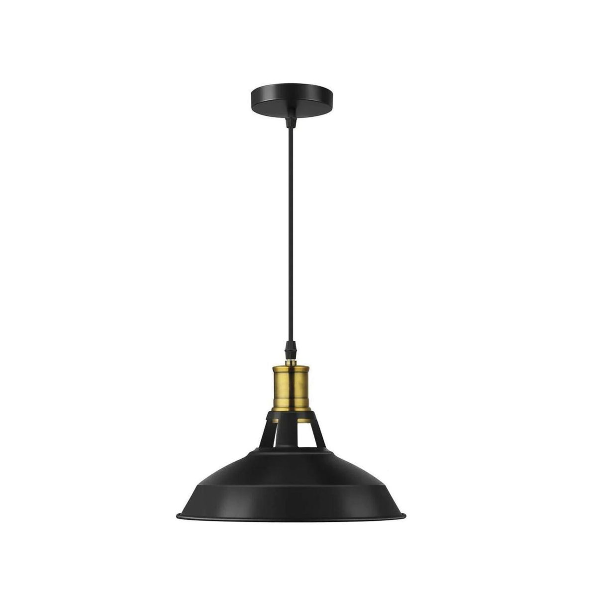 Lámpara Colgante Industrial Metal Negro, marca HB LEDS - Foto 2