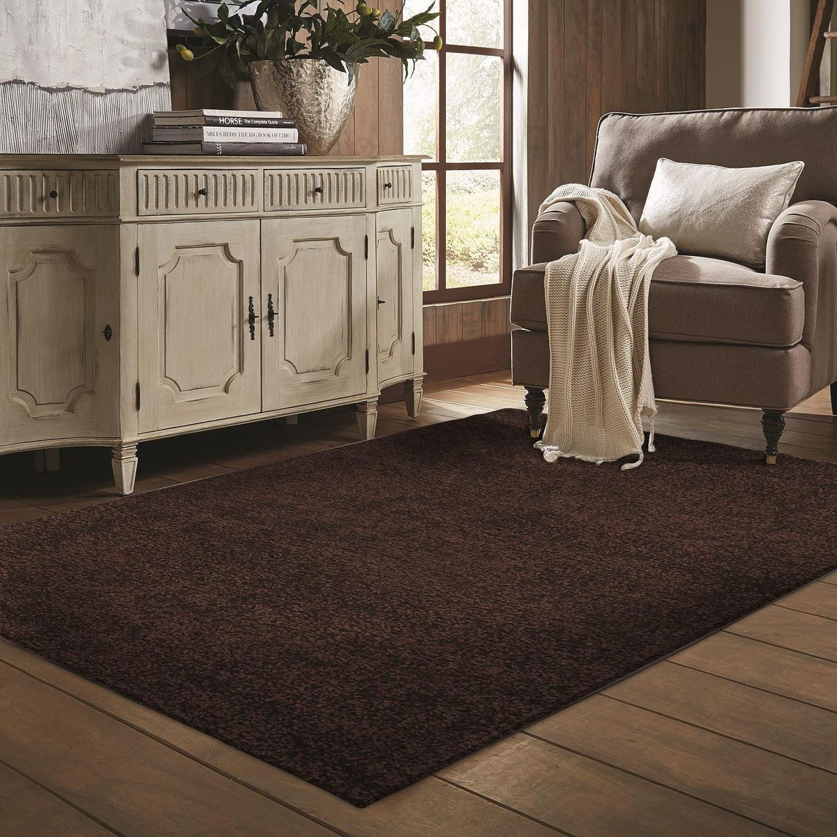 MASEL - Alfombra Nubia 140x200 cm Polipropileno Chocolate