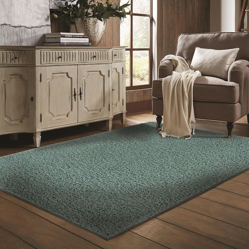 MASEL - Alfombra Nubia 140x200 cm Polipropileno Turquesa