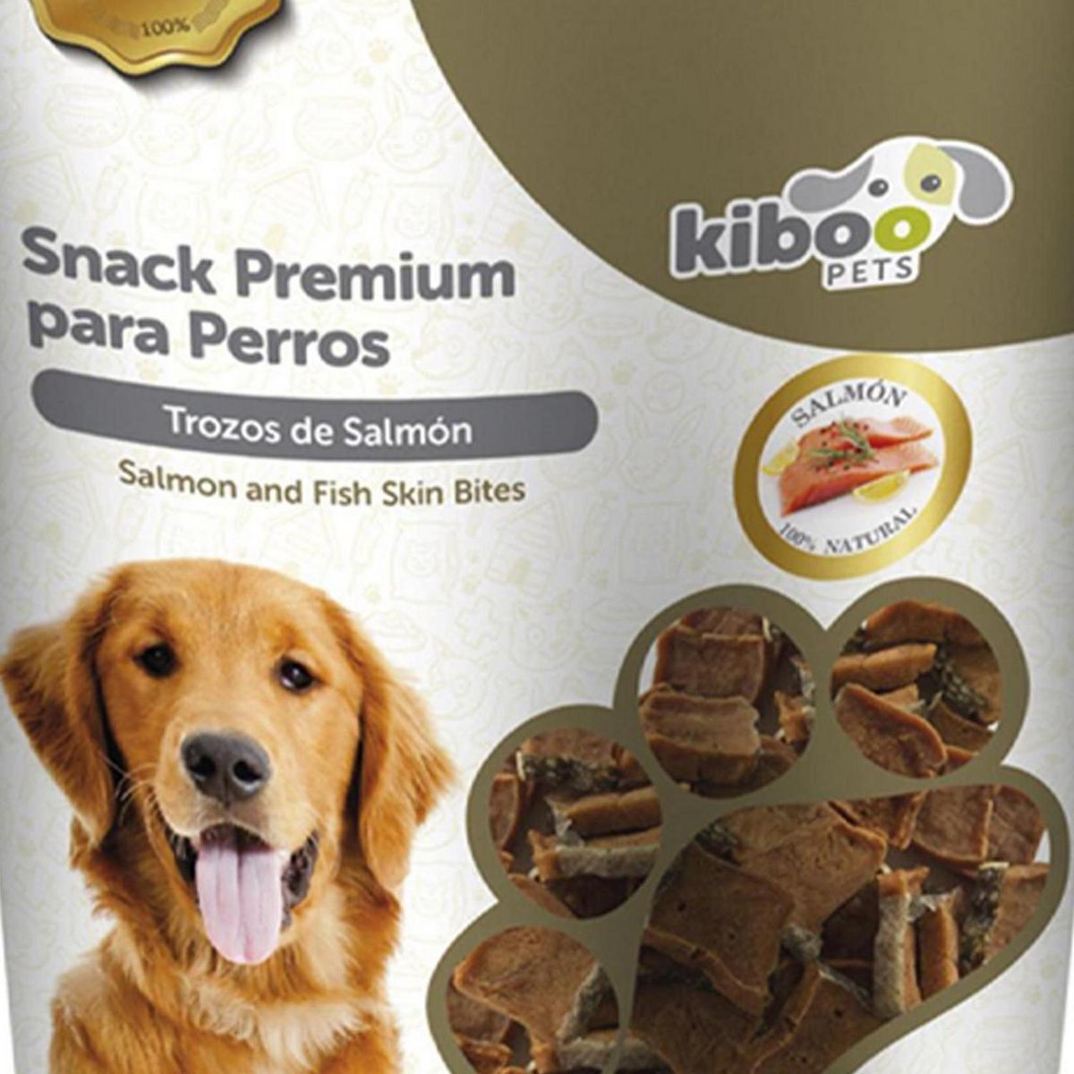 KIBOO PETS - Snack perro giros trozos de salmón 100 gr