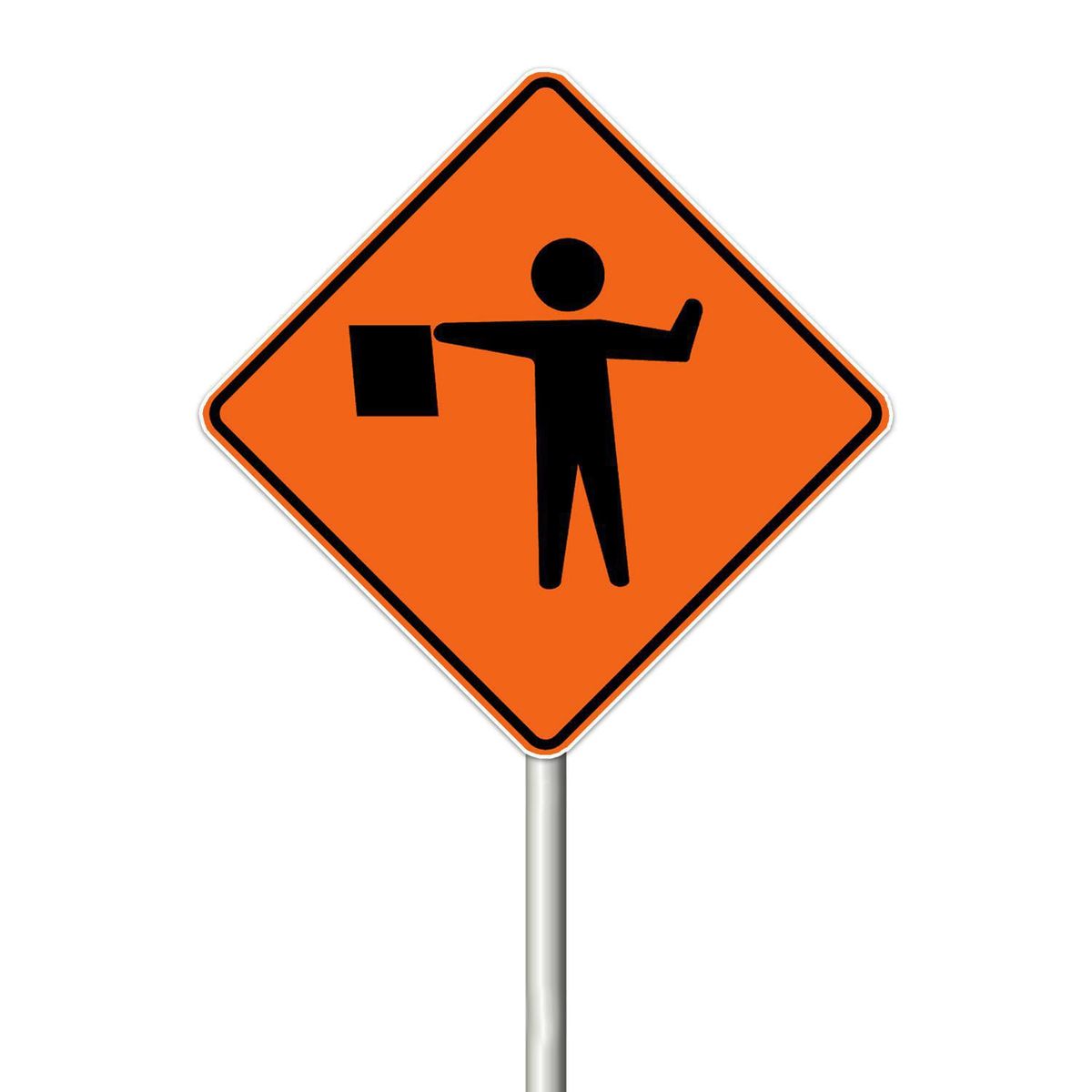 LORENZINI - Señal Banderero 0.6X0.6 cm Aluminio 3 Gip