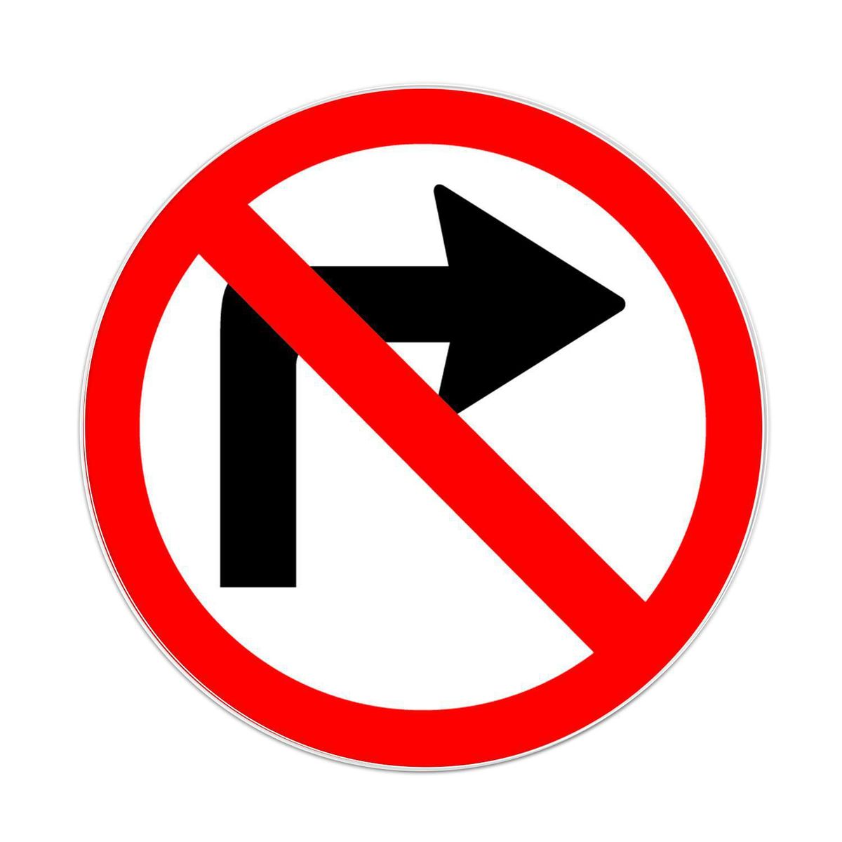 LORENZINI - Señal No Virar Derecha U 0.5X0.5 cm Aluminio Gip