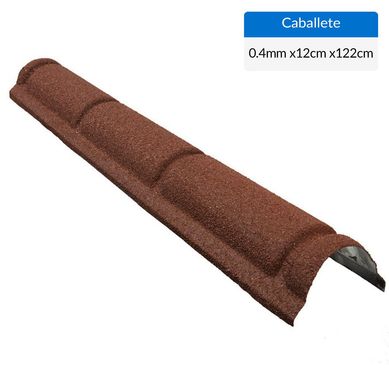 Caballete Redondo Zinc Gravillado 12x1.22 0.4 mm Rojo