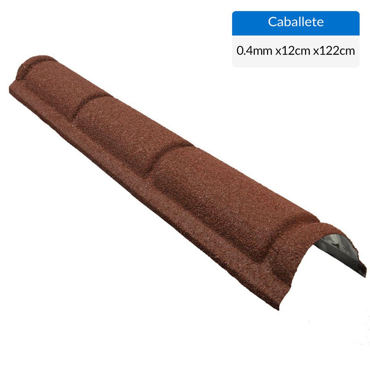 INPPA - Caballete Castellon Gravillado Base Zinc Aluminio 12x1.22 0.4 mm Rojo