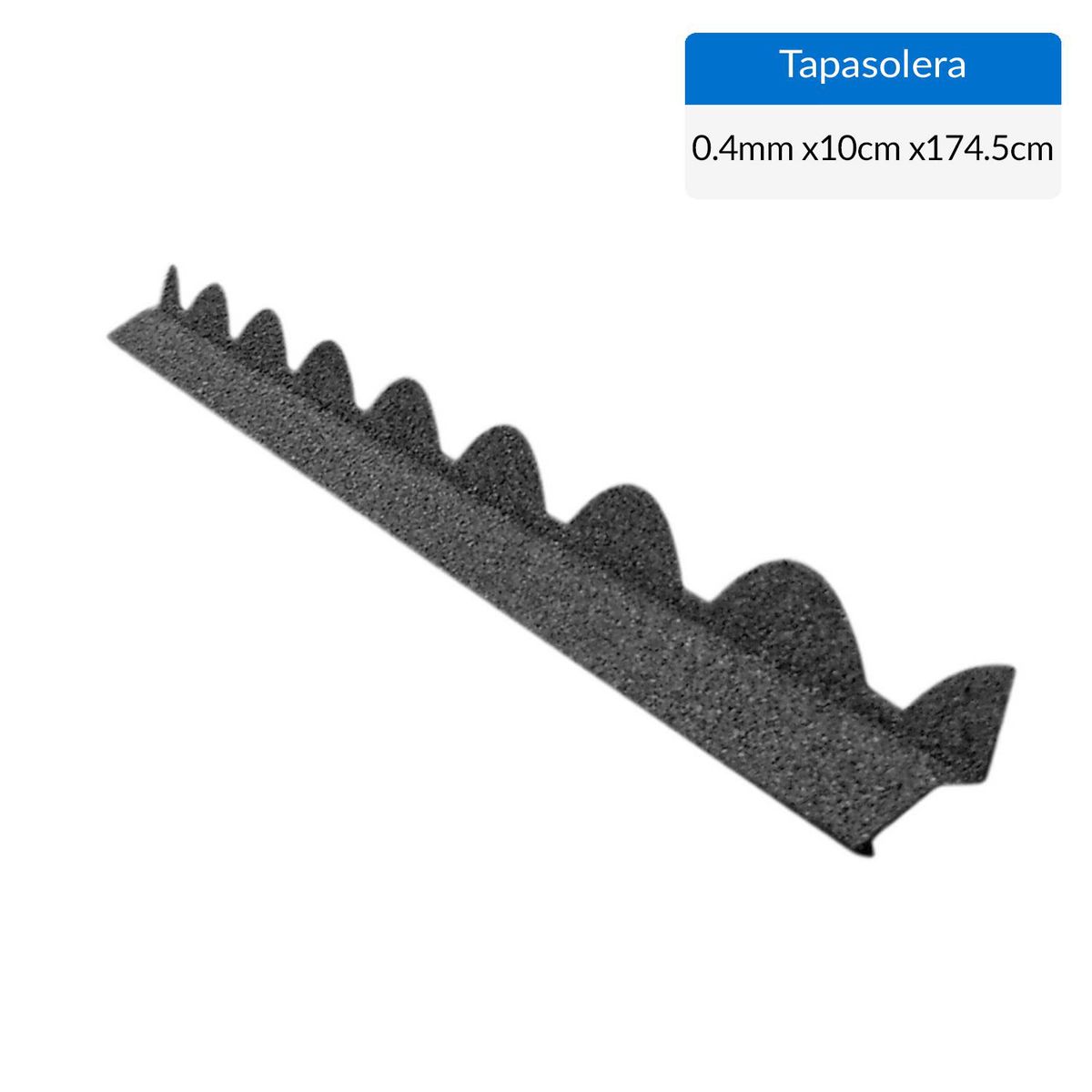 INPPA - Tapasolera Castellon Zinc Gravillado 10x174.5 cm 4 mm Negro