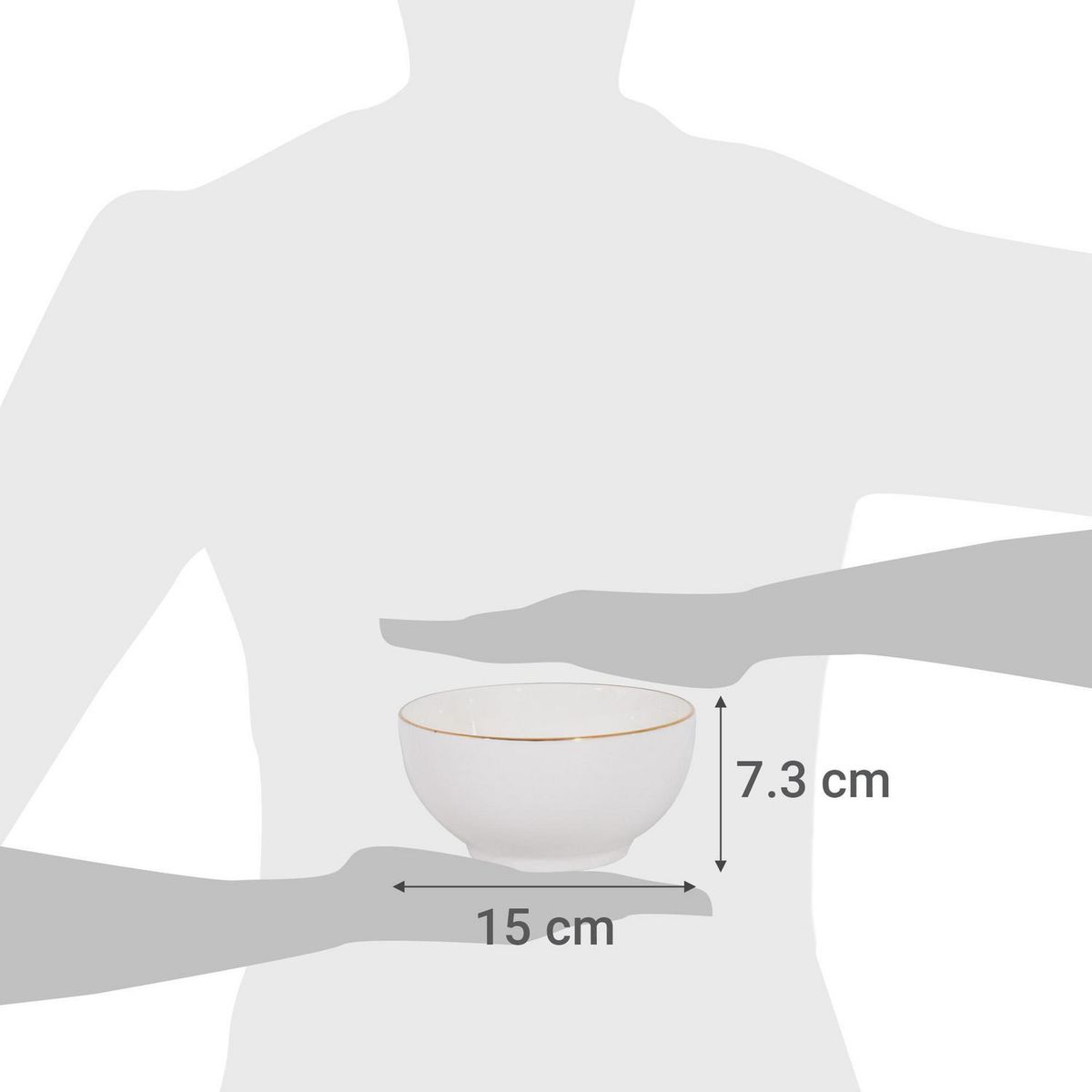 HALLEN - Bowl Hallen Porcelana Blanca 15 Cm 770 Ml Vintage Moderno