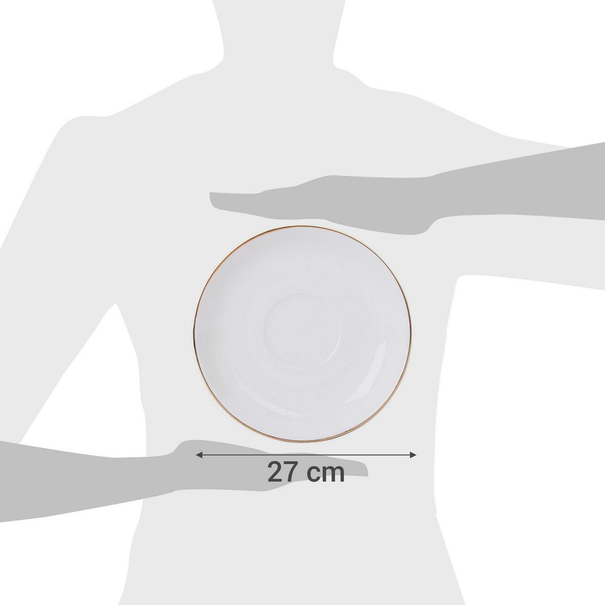 HALLEN - Plato ala 27 cm blanco porcelana