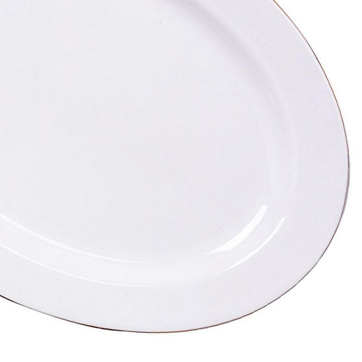 HALLEN - Plato ovalado 36 cm blanco porcelana