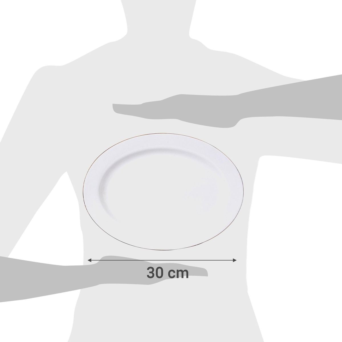 HALLEN - Plato ovalado 30 cm blanco porcelana