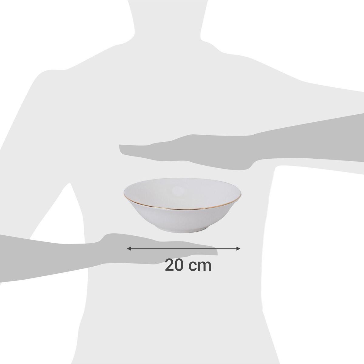 HALLEN - Plato sopa 20 cm blanco porcelana