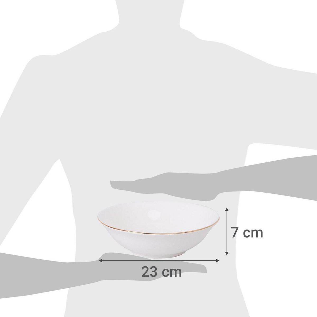 HALLEN - Ensaladera 23 cm blanca porcelana