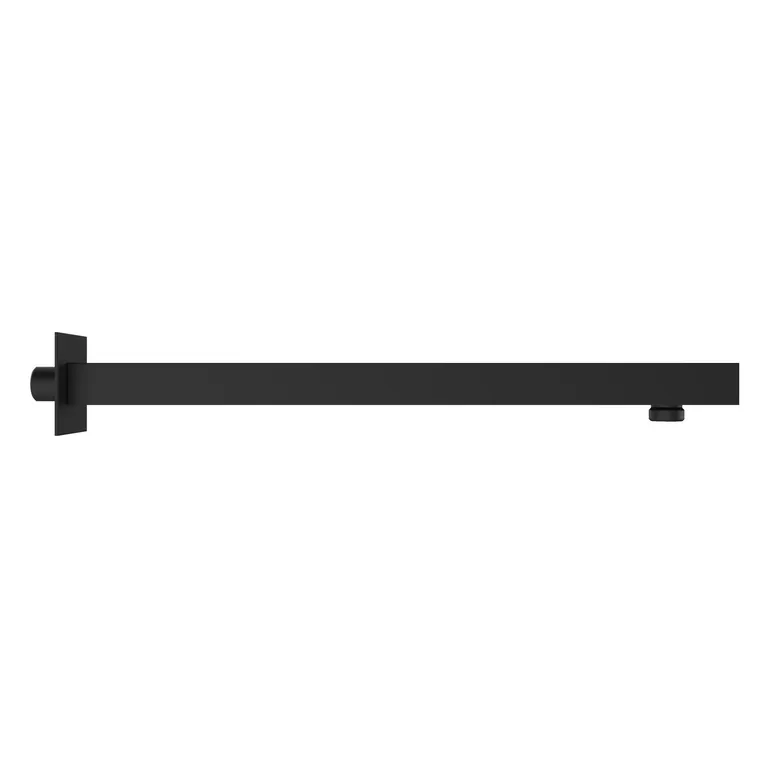 Brazo ducha muro cuadrado negro con flange