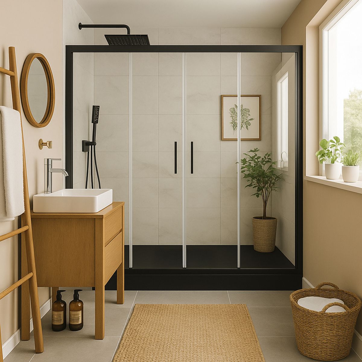 BRIGGS - Plato ducha cuadrado 21 cm negro