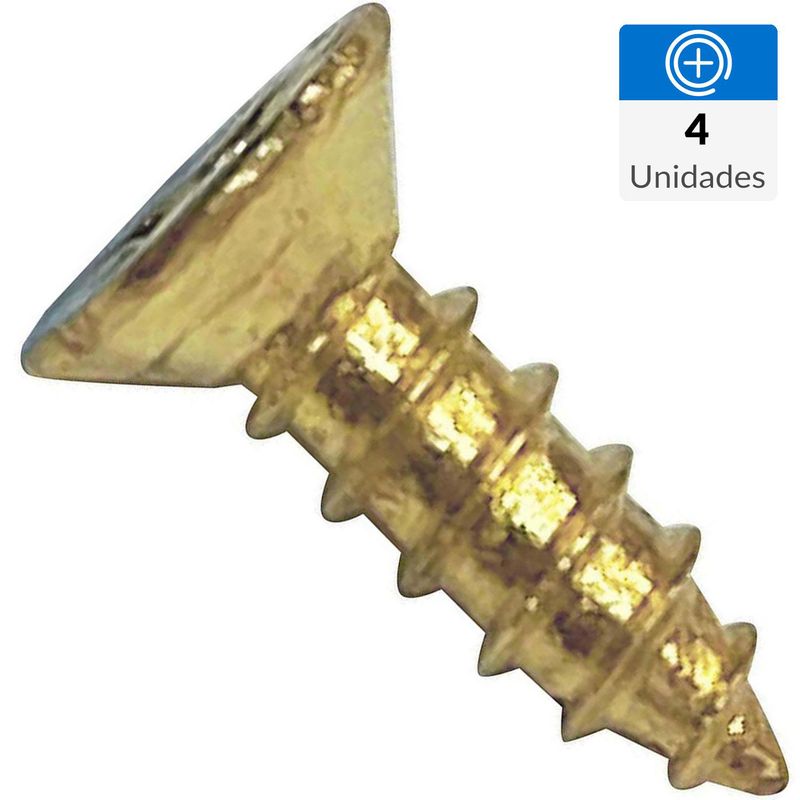 MAMUT - Tornillo Tirafondo Cabeza Plana Madera 3/4 " 2.8 mm 4 Unidades